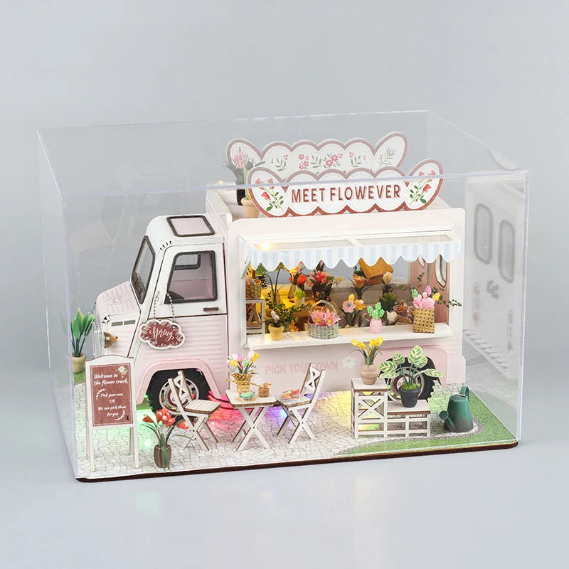 Flower Cart Casa Doll Houses 3D Puzzle Model Kit