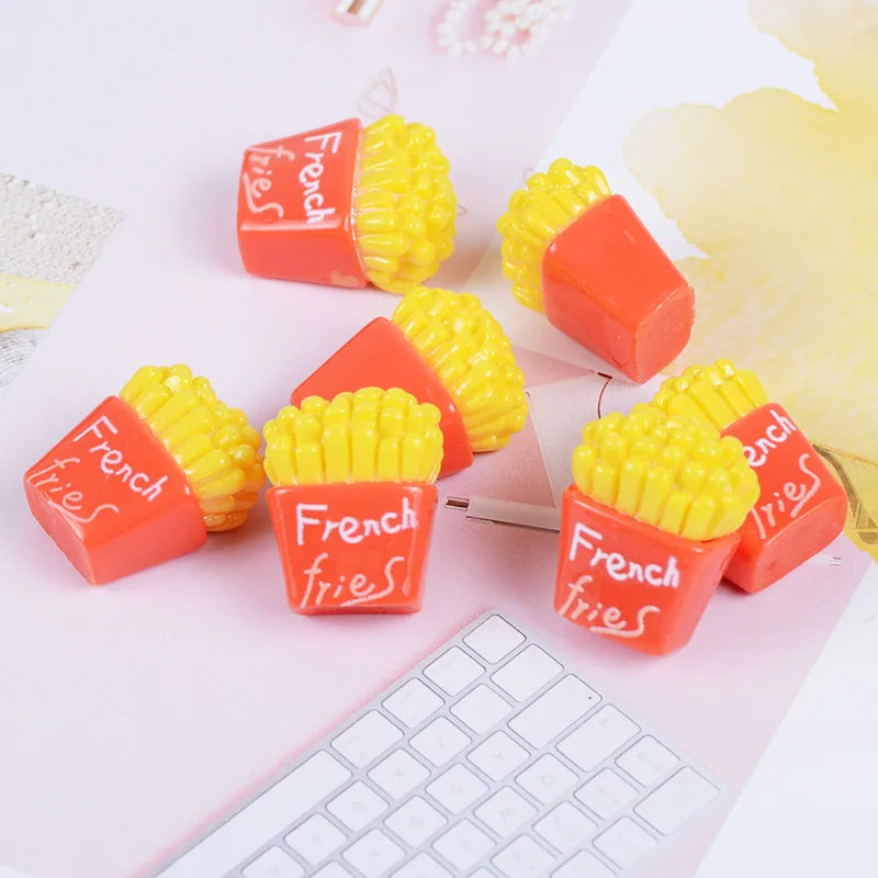 French Fries Resin Charms - 10PCS - 16×20×10 mm