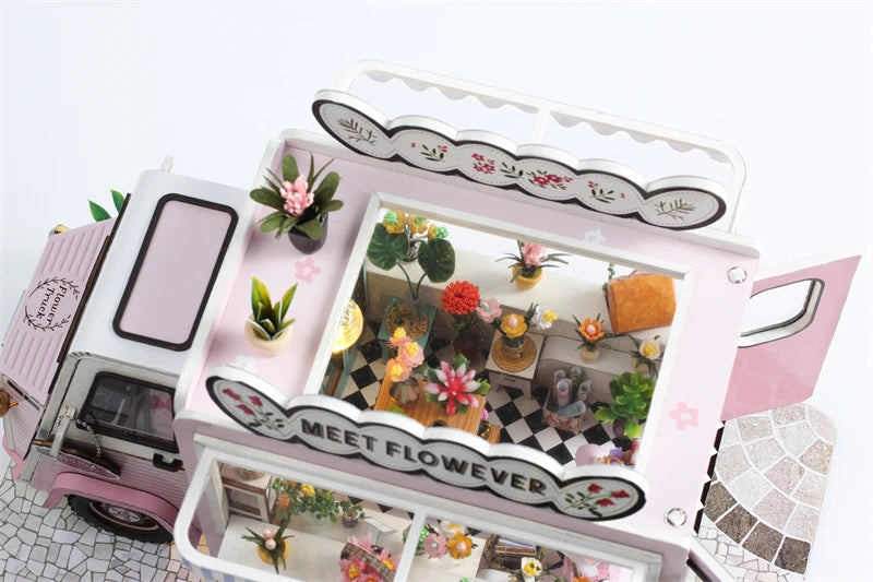 Flower Cart Casa Doll Houses 3D Puzzle Model Kit