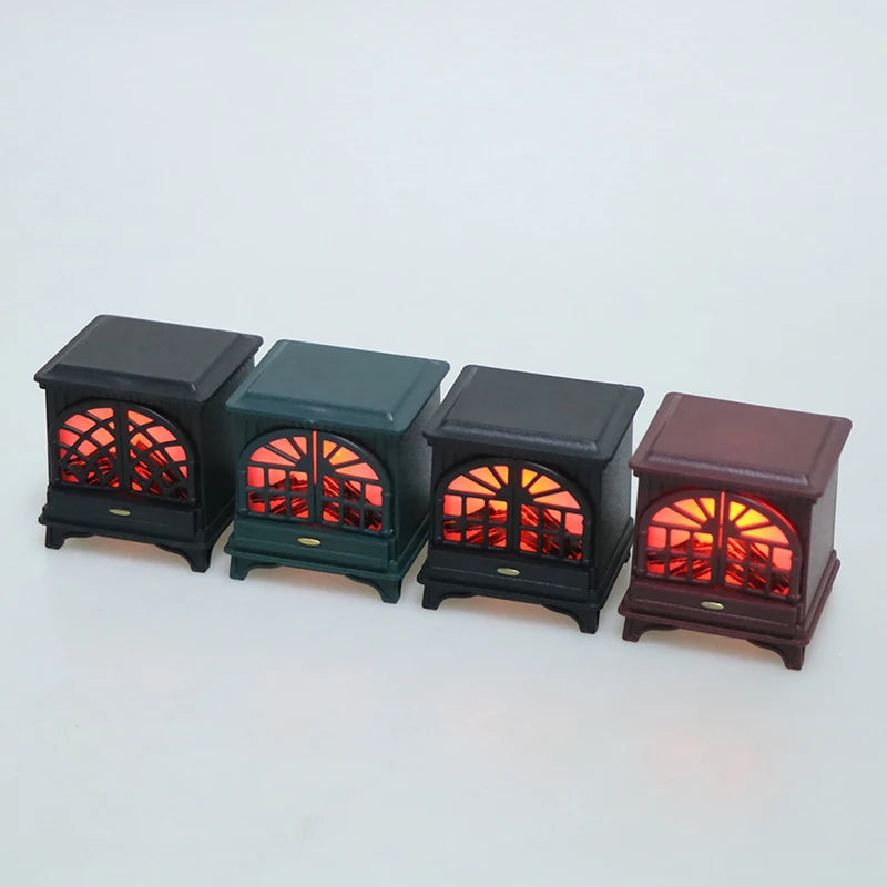 Miniature Fireplace Ornament With light