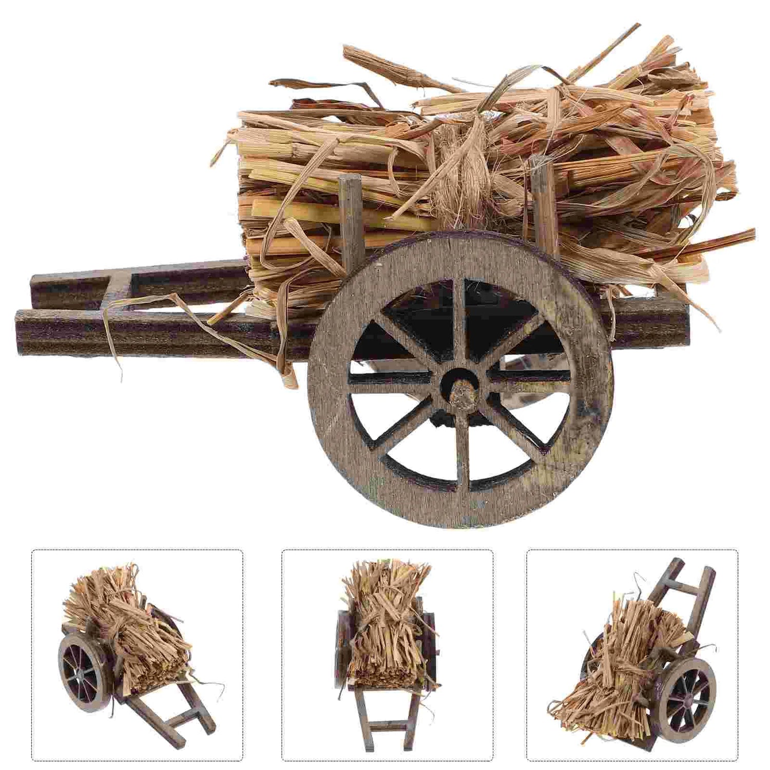 Wooden Farming Cart - Rustic Touch to Your Miniature World