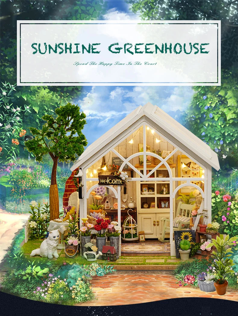 Vintage Sunshine Greenhouse Cottage Model Kit