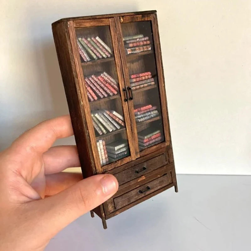 Sensory Miniature Wooden Bookshelf Display