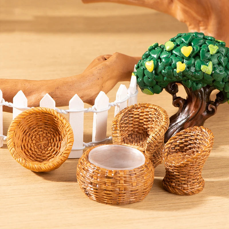 Woven Basket Set – Dollhouse Decor