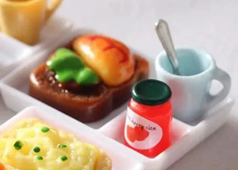 Realistic Miniature Breakfast Food Set