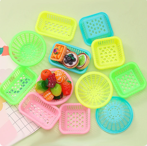 Dollhouse Plastic Baskets - 10 Pcs