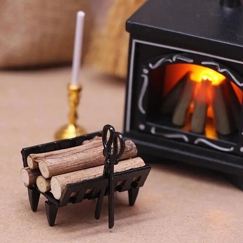 1:12 Mini Dollhouse Firewood Rack