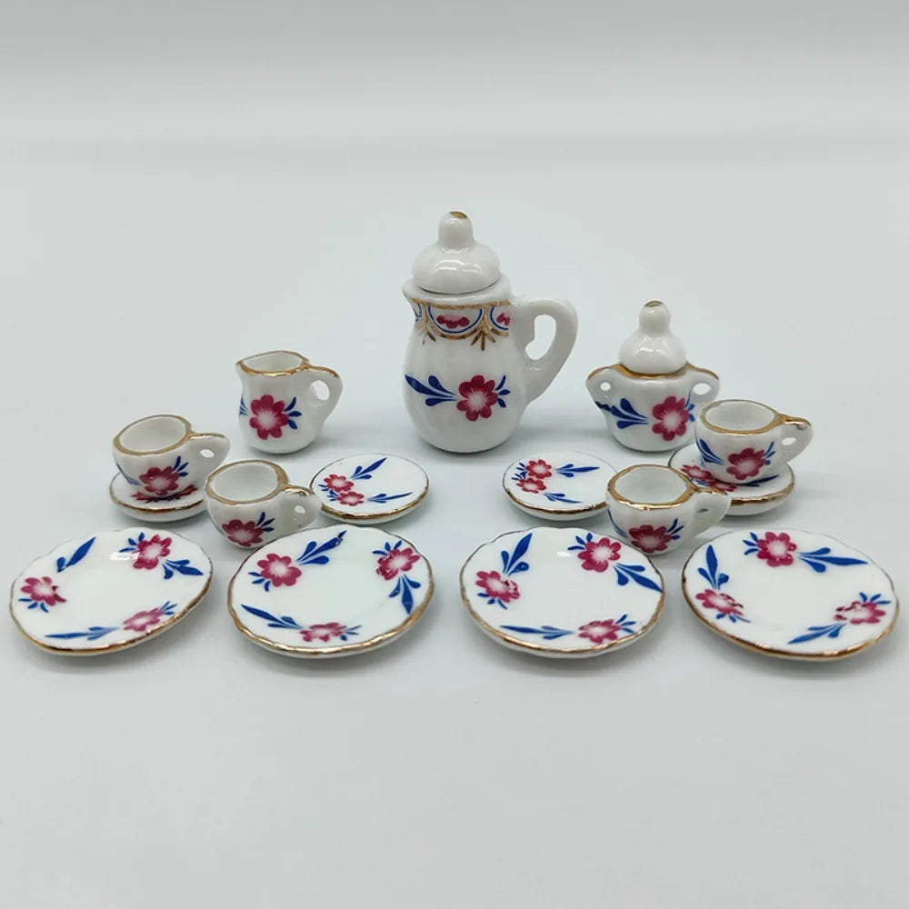 Flower Kettle Miniature Porcelain Tea Cup Set