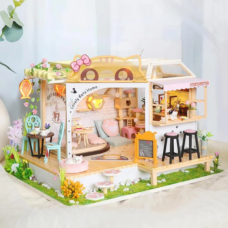 Cat Cafe Garden Cafe – Miniature DIY Kit