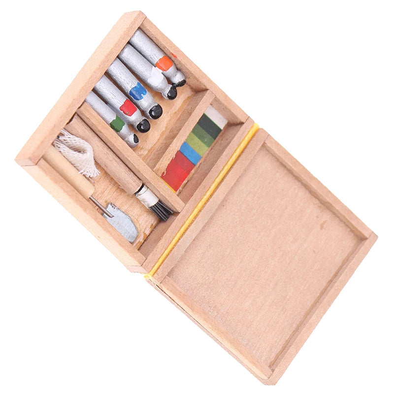 Artist Paint Pen Wood Box Model