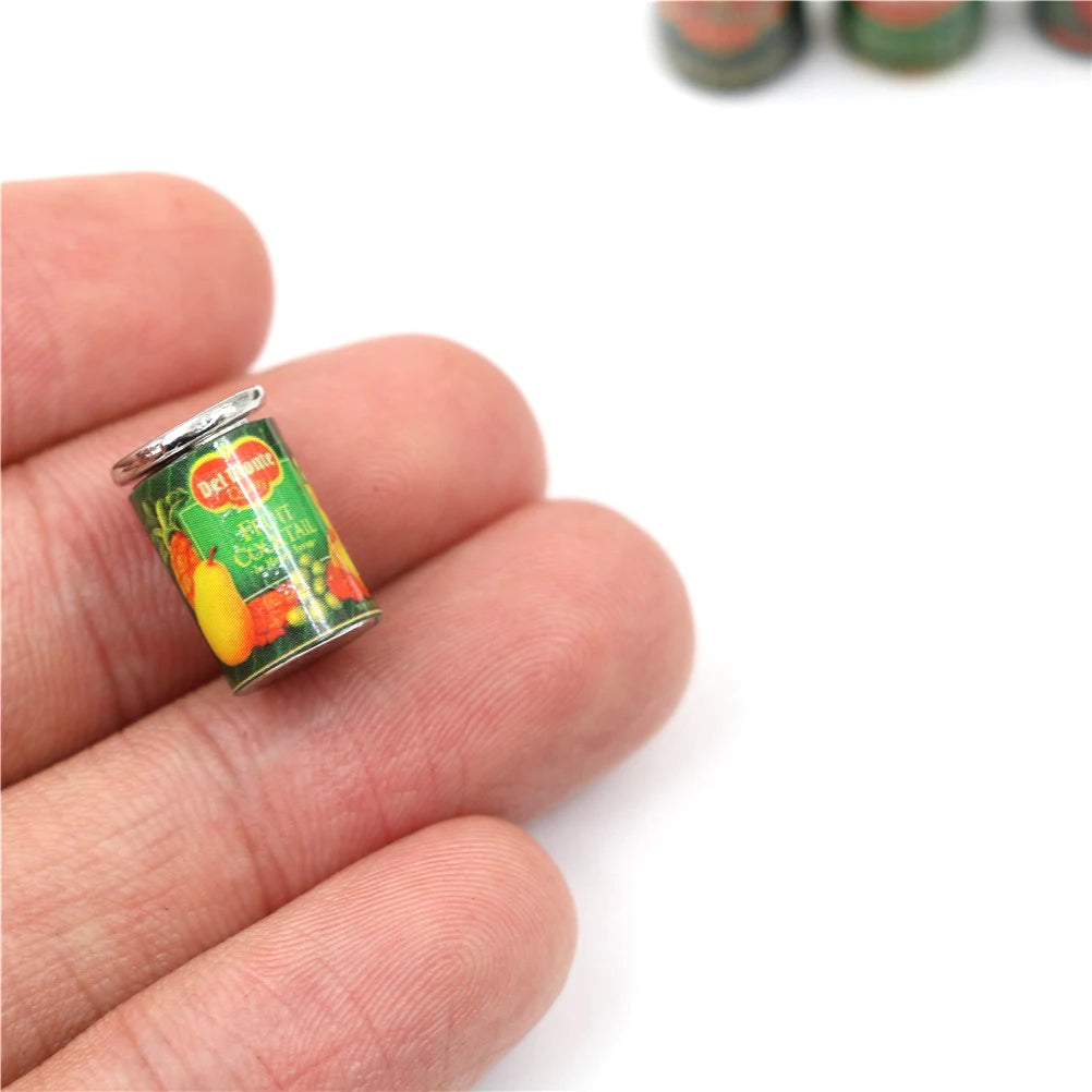 Metal Canned Fruit – Realistic Mini Food Model 5Pcs