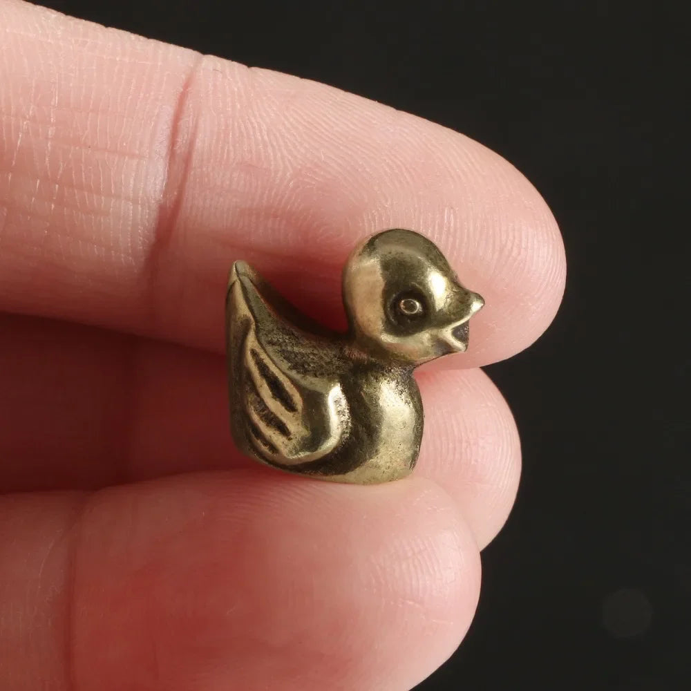 Brass Duck Ornament Animals Miniature Figurine