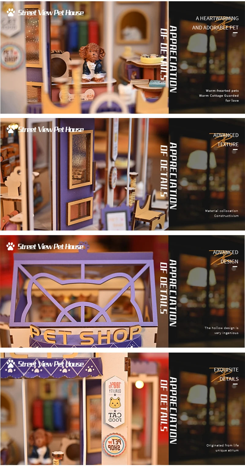 Book Shop & Pet Shop - Mini Creatures Home - 3D Puzzle