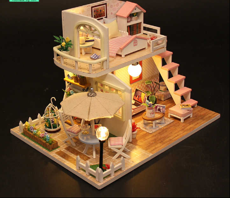 Pink Loft Wooden Doll House Diy