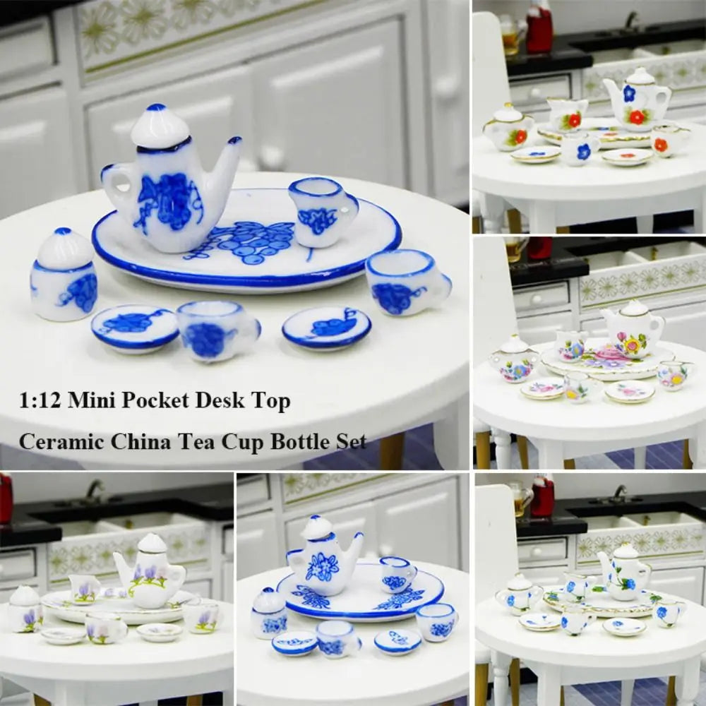 Mini Dollhouse Ceramic Tea Set –  1:12 Scale Dollhouses