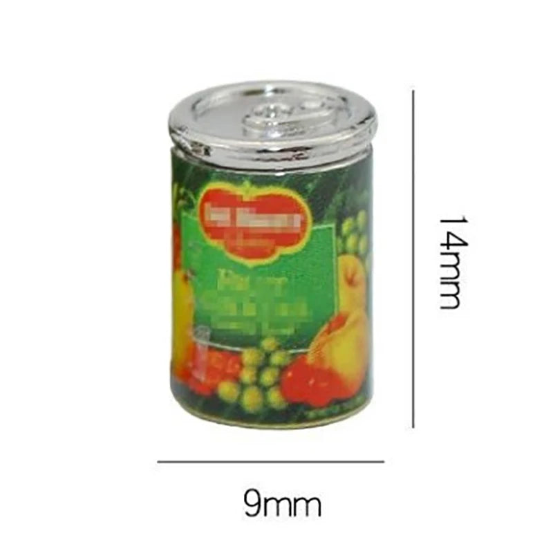 Metal Canned Fruit – Realistic Mini Food Model 5Pcs