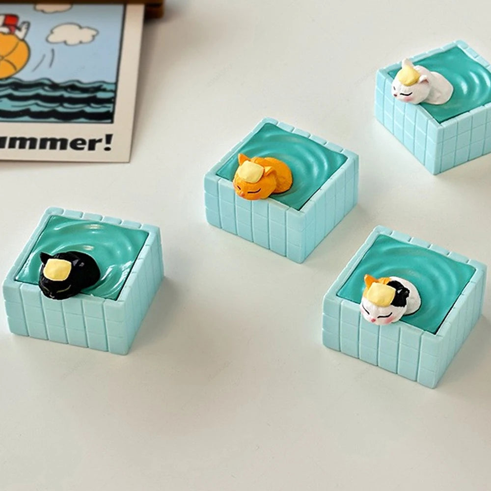 Cat Figurines – Japanese Onsen Hot Spring Set