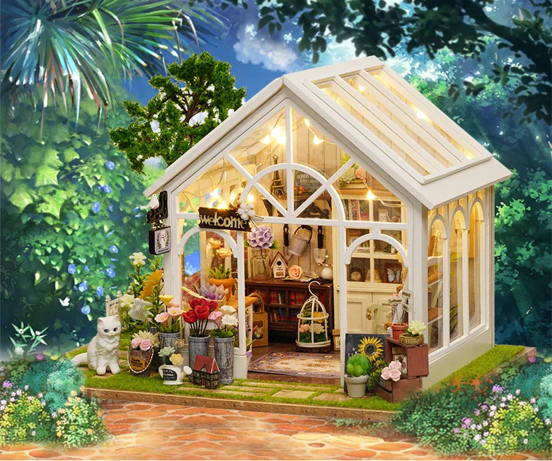 Vintage Sunshine Greenhouse Cottage Model Kit