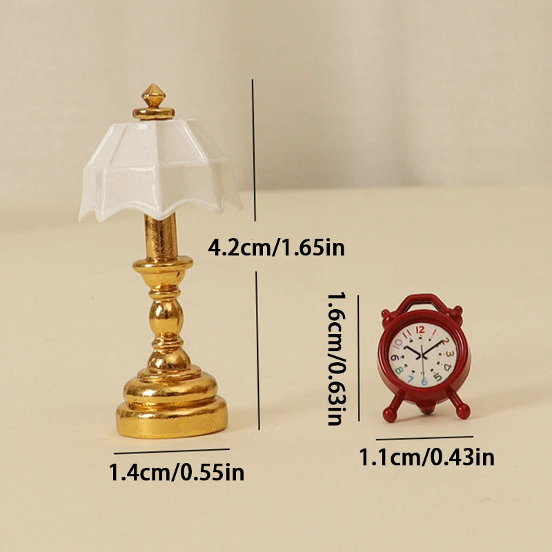 Dollhouse Table Lamp & Alarm Clock Set