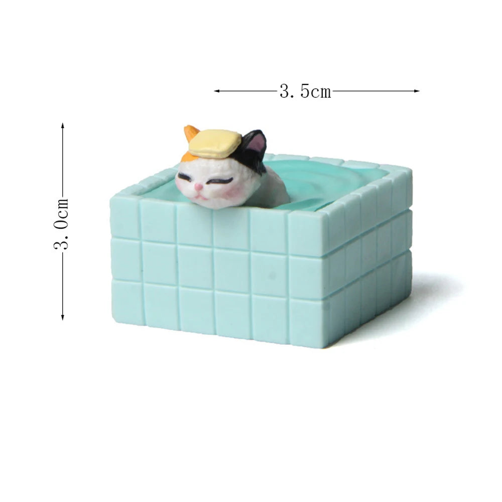 Cat Figurines – Japanese Onsen Hot Spring Set