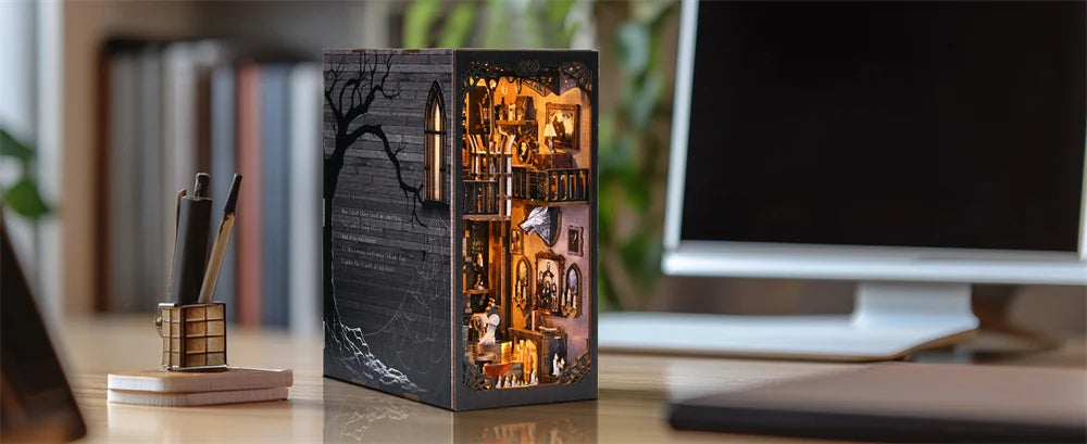 Dark Family DIY Book Nook Kit | Haunted House 🕷️📖👻