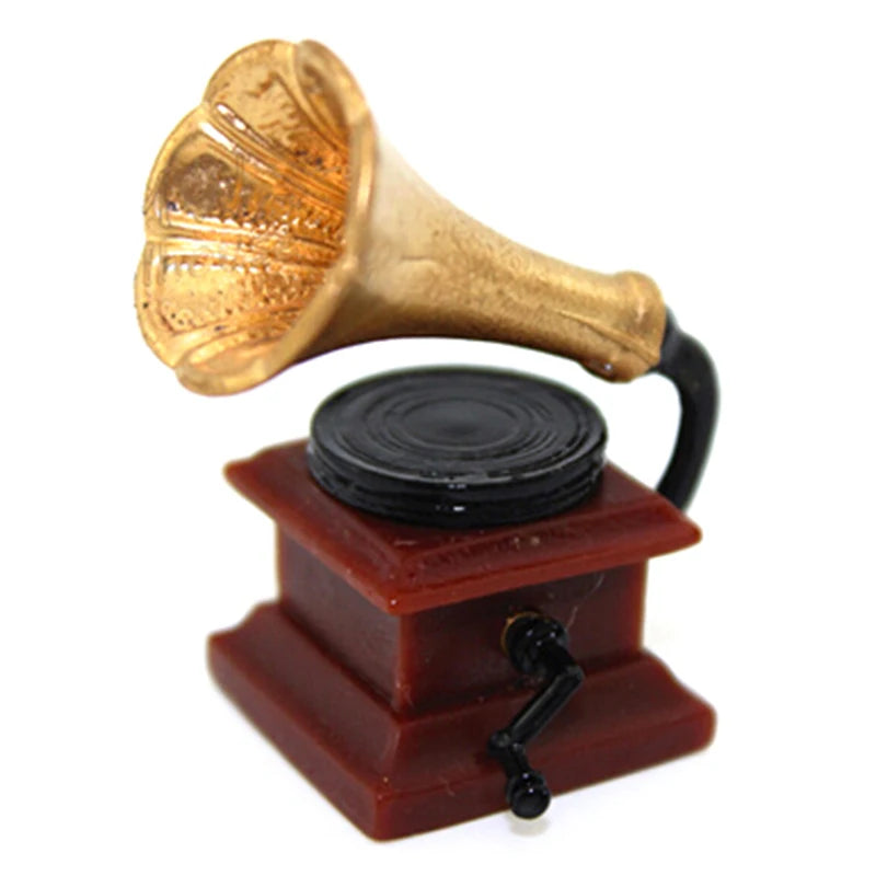 Miniature Phonograph – Retro Resin Ornament