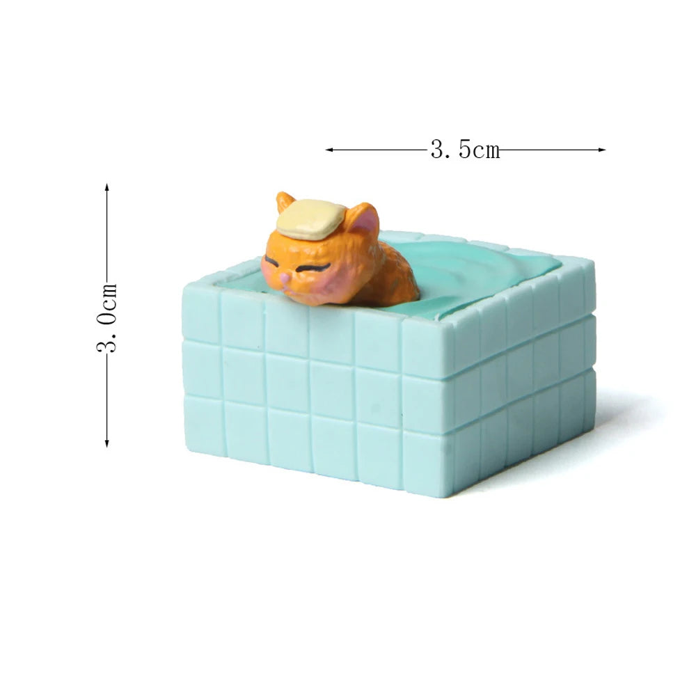 Cat Figurines – Japanese Onsen Hot Spring Set