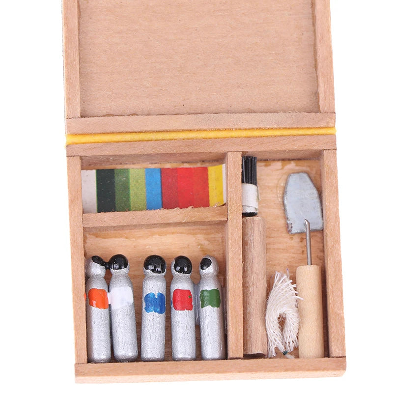 Artist Paint Pen Wood Box Model