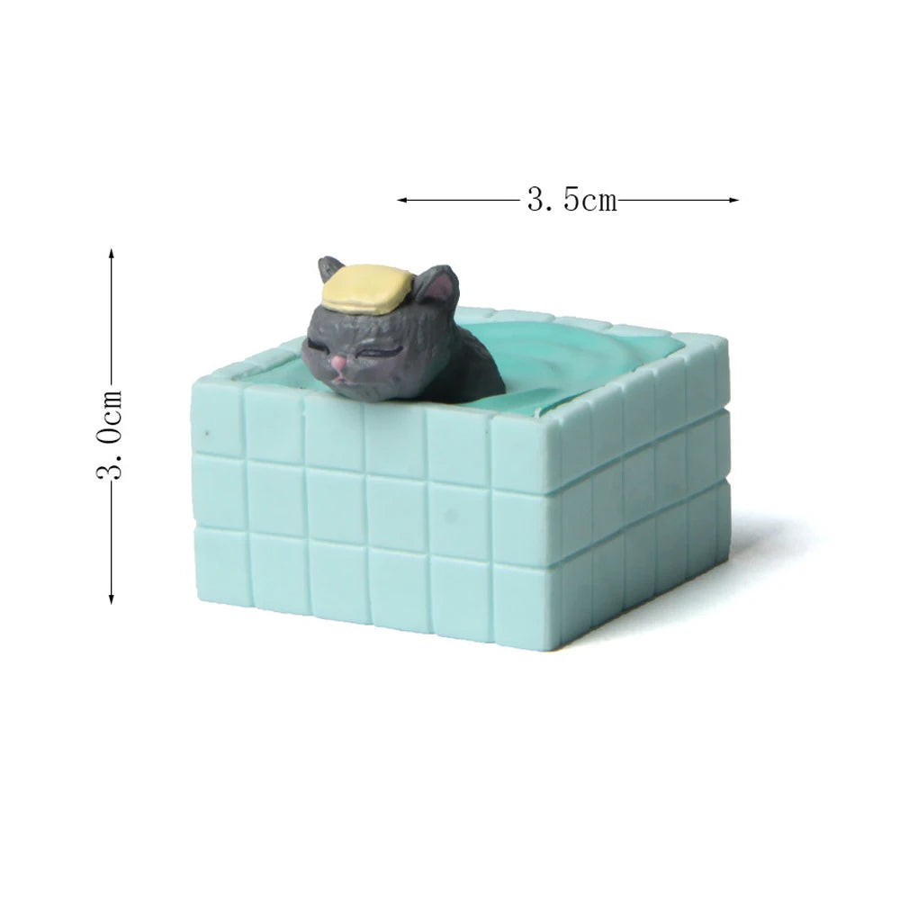 Cat Figurines – Japanese Onsen Hot Spring Set