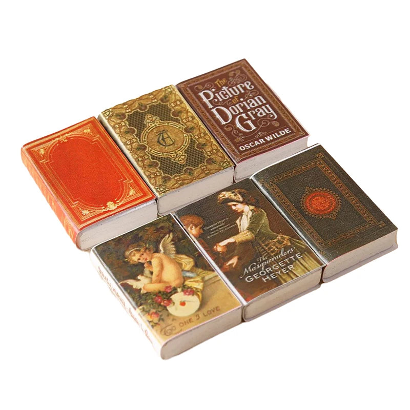 Miniature Books Set – 1:12 Scale Mini Library Accessories