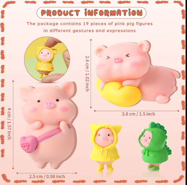 Pig Figurines Miniature Toys Set