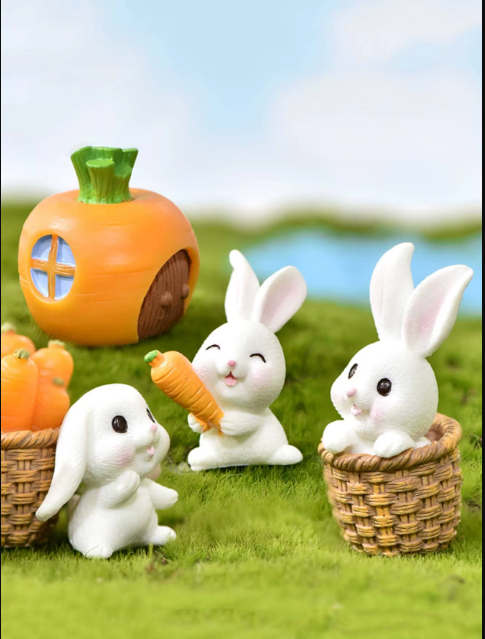 Mini Bunny Resin Craft Figurines