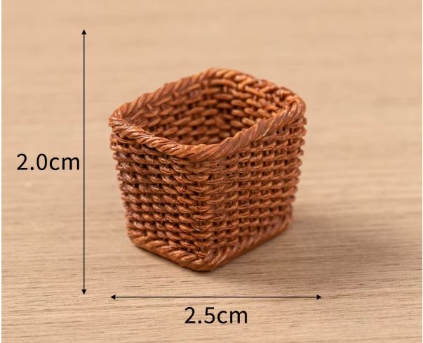 Woven Basket Set – Dollhouse Decor