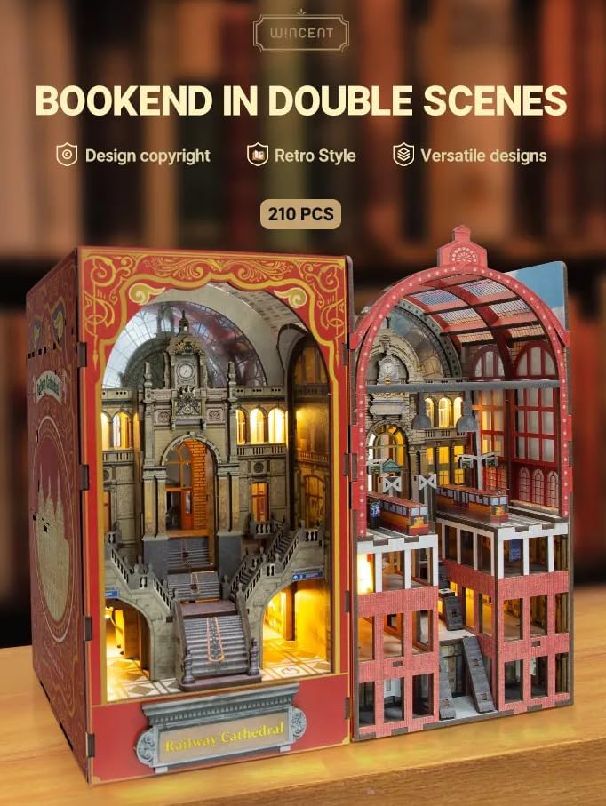 Railway Cathedral Book Nook –  Bookshelf Insert