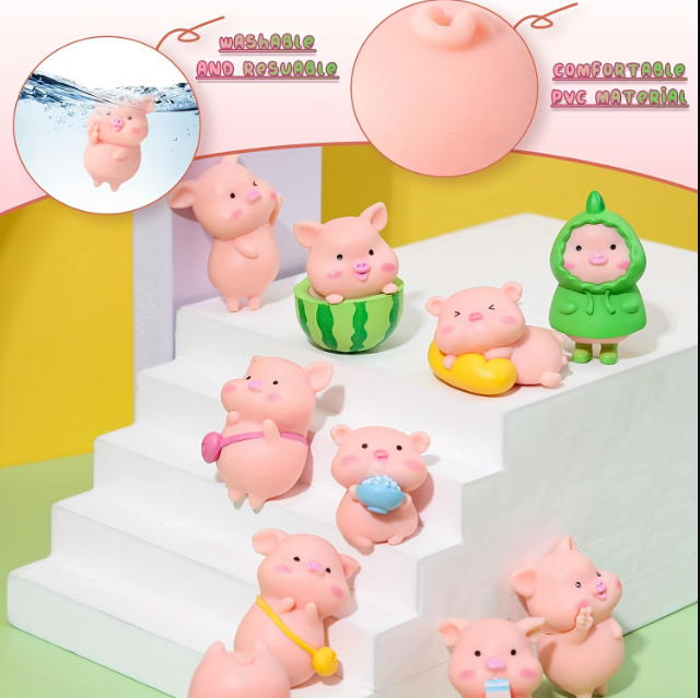 Pig Figurines Miniature Toys Set