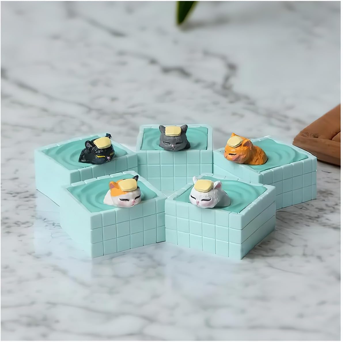 Cat Figurines – Japanese Onsen Hot Spring Set