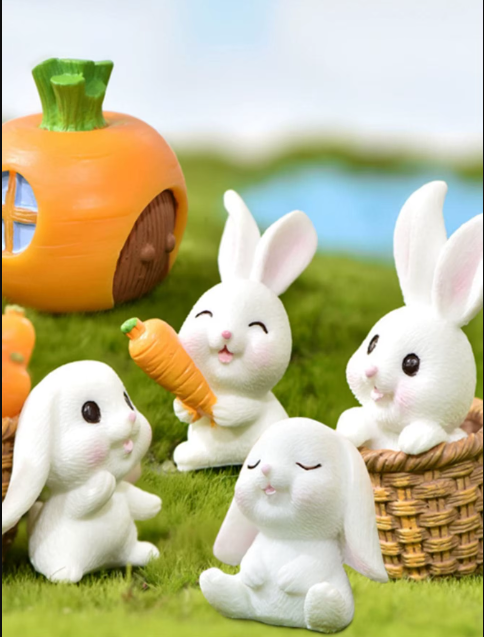 Mini Bunny Resin Craft Figurines