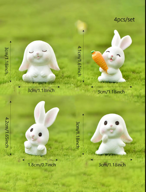 Mini Bunny Resin Craft Figurines