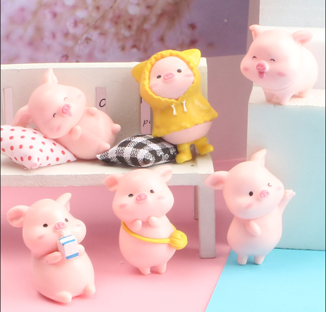 Pig Figurines Miniature Toys Set