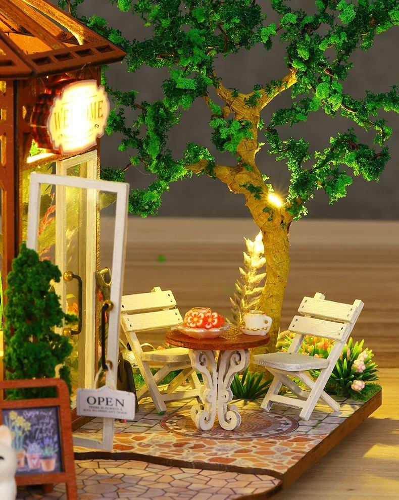 Flower House Coffee Shop DIY Miniature House Kit