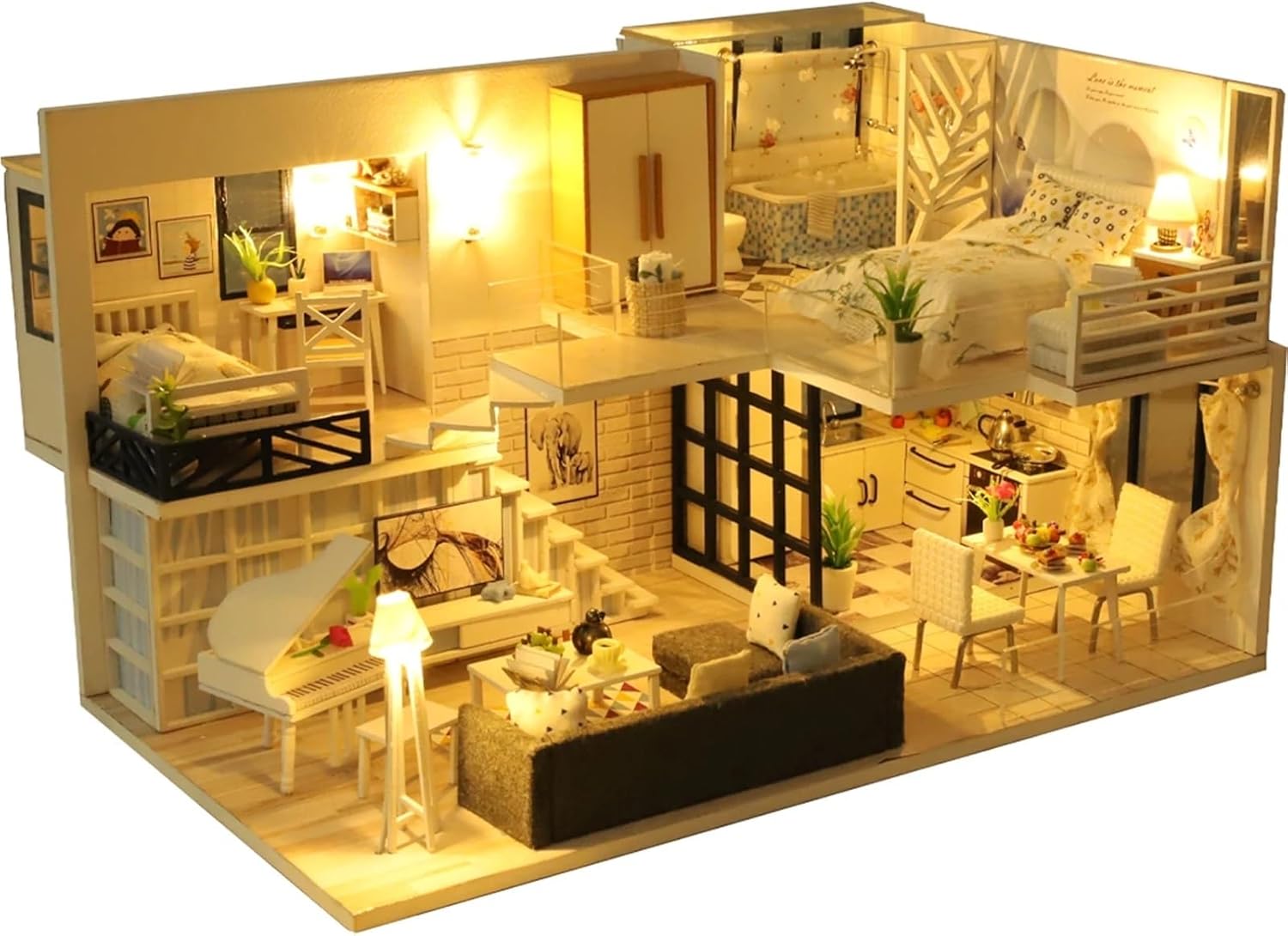 2-Story Modern House Model - DIY Miniature