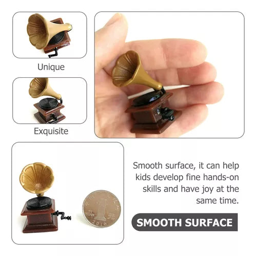 Miniature Phonograph – Retro Resin Ornament