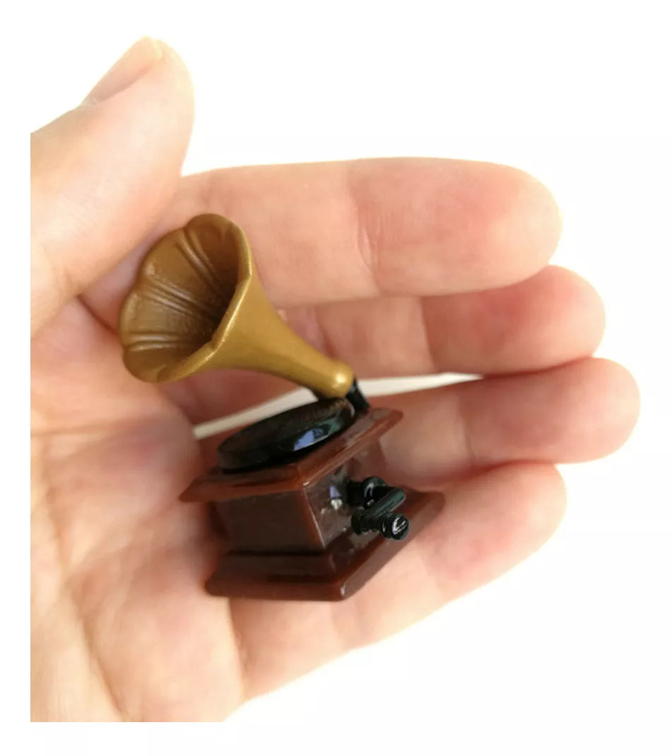 Miniature Phonograph – Retro Resin Ornament