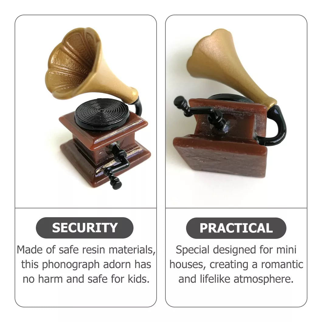 Miniature Phonograph – Retro Resin Ornament