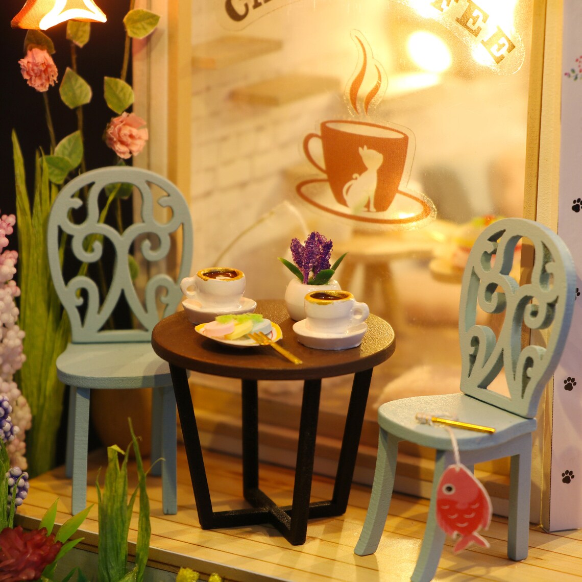 Cat Cafe Garden Cafe – Miniature DIY Kit