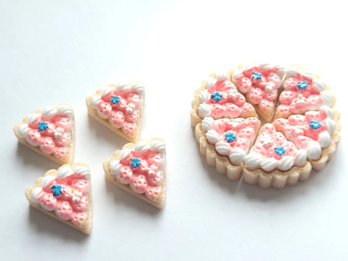 Pink Flower Cake Slices