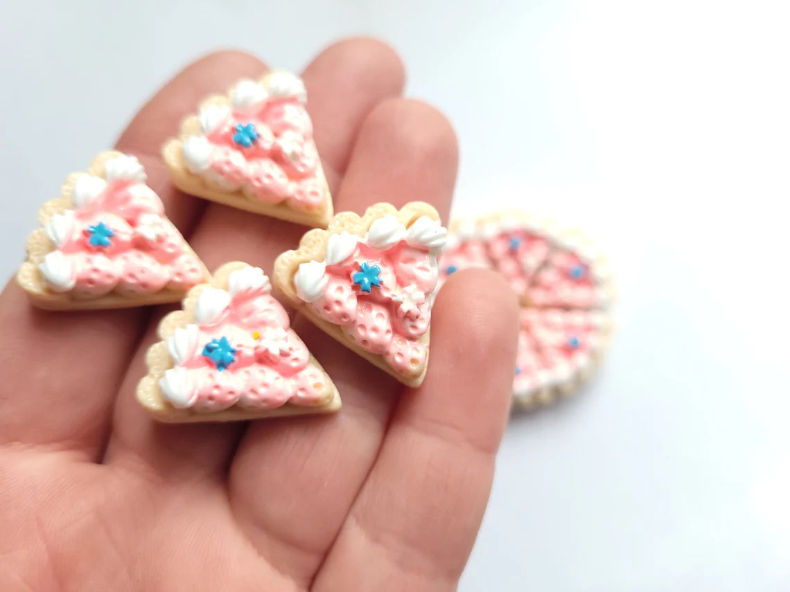 Pink Flower Cake Slices