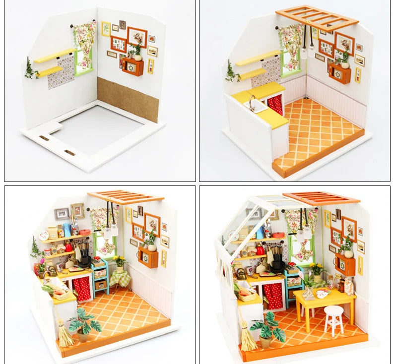 Kitchen Miniature Dollhouse Kit