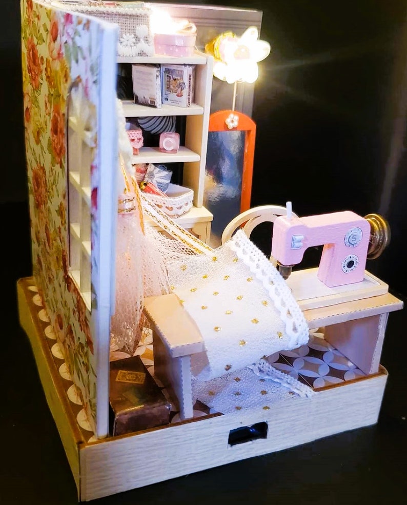 DIY Miniature Sewing Workshop Diorama