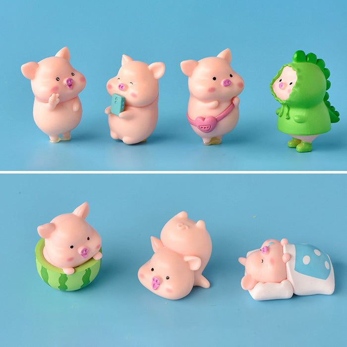 Pig Figurines Miniature Toys Set